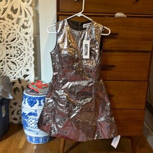 Metallic fit and flare dress